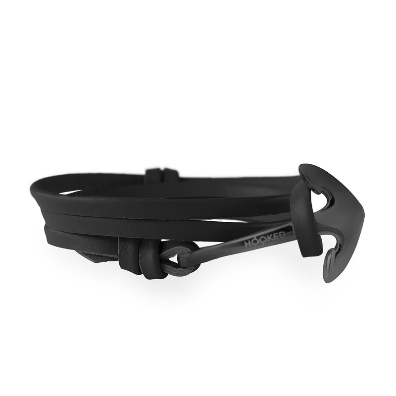 Anchor Black Leather Wrap