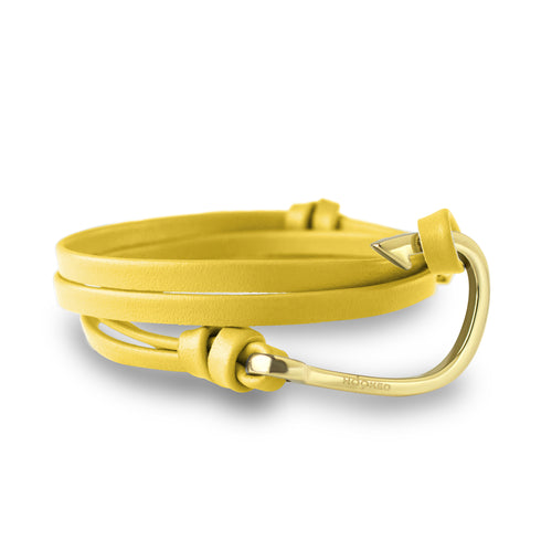 Hook Funky Yellow Leather Wrap