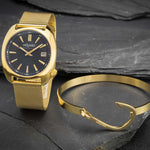 Gold Watch - Black Dial | Minimal date 38mm