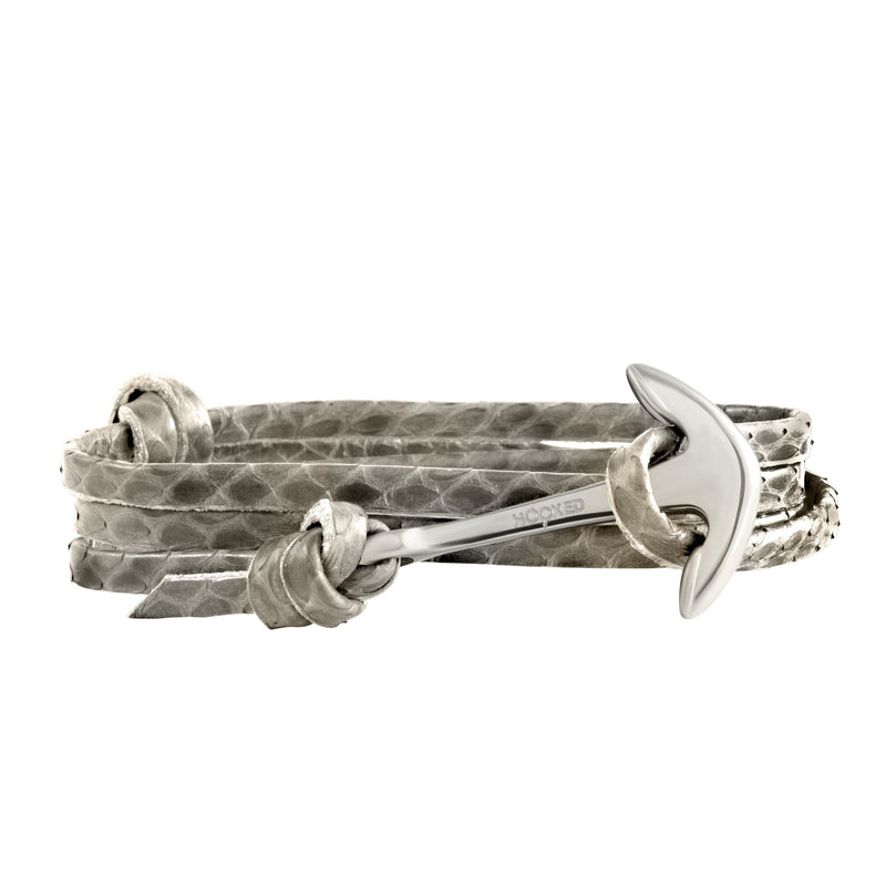 Silver Anchor | Snake Leather wrap