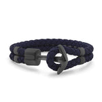 Navy Blue Braided Leather