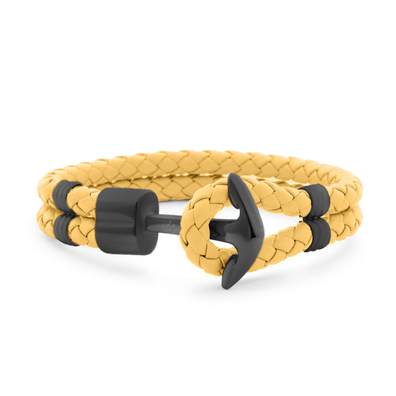Funky Yellow Braided Leather