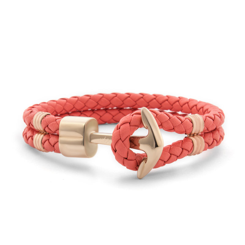 Rose Gold Anchor | Braided Leather