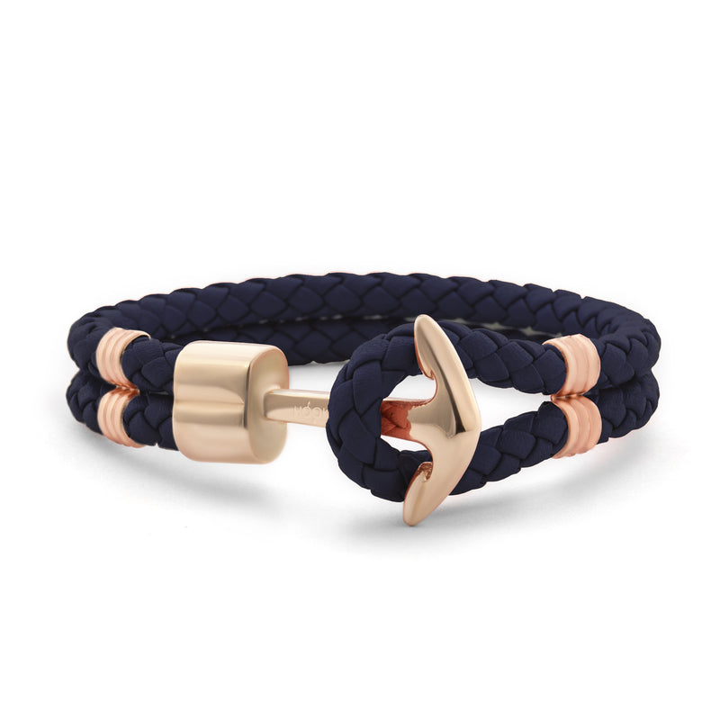 Navy Blue Braided Leather