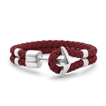 Silver Anchor | Braided Leather