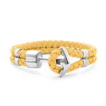 Funky Yellow Braided Leather