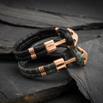Rose Gold Anchor | Braided Snake Leather