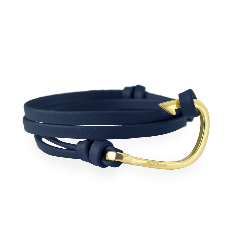 Hook Navy Blue Leather Wrap