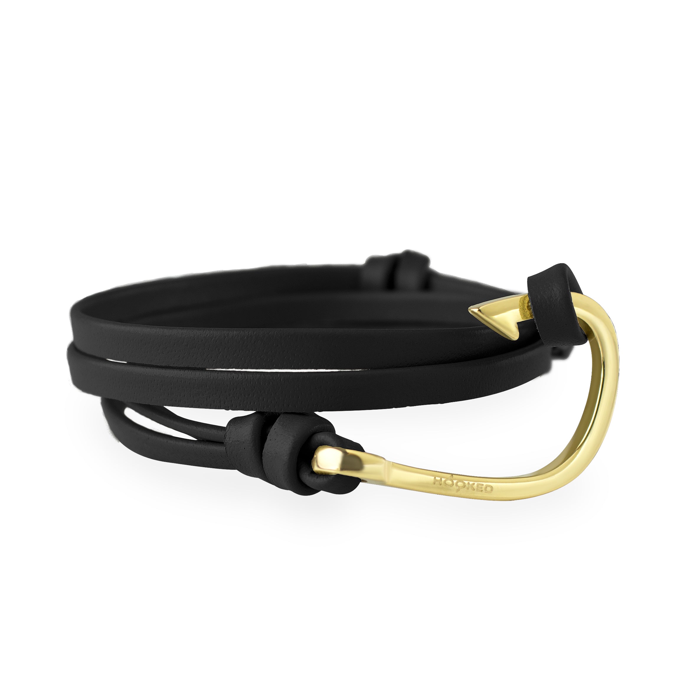【2plan】25SS★ [LAN ARCHIVE] Black Leather Hook Bracelet Hook Black Leather Wrap – Hooked Concepts