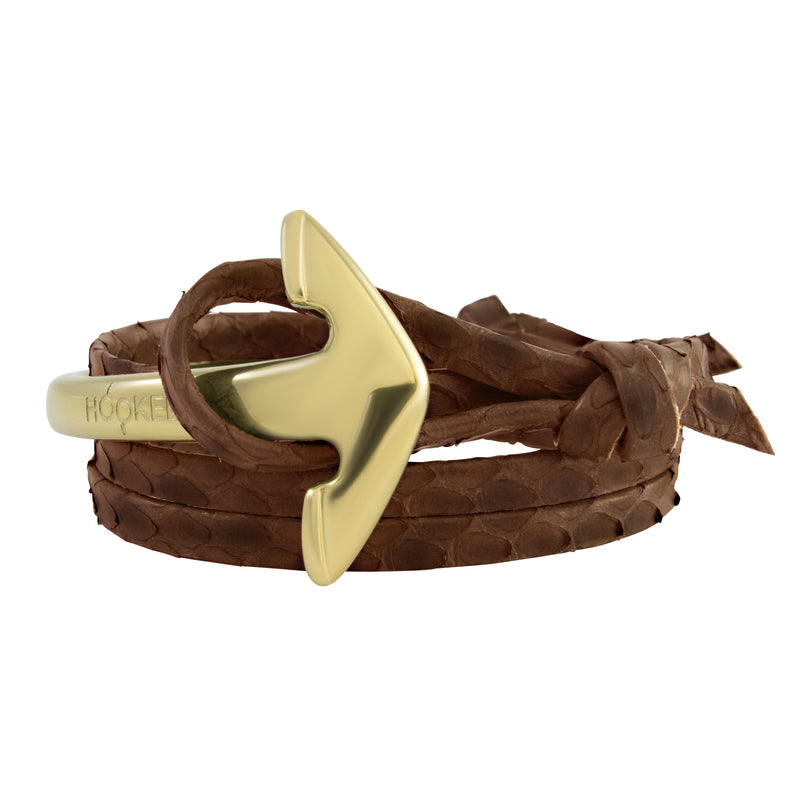 Gold | Special large Anchor | Snake leather
