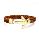 Gold Anchor | Fat Braided Leather