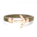 Rose Gold Anchor | Fat Braided Leather
