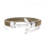 Silver Anchor | Fat Braided Leather